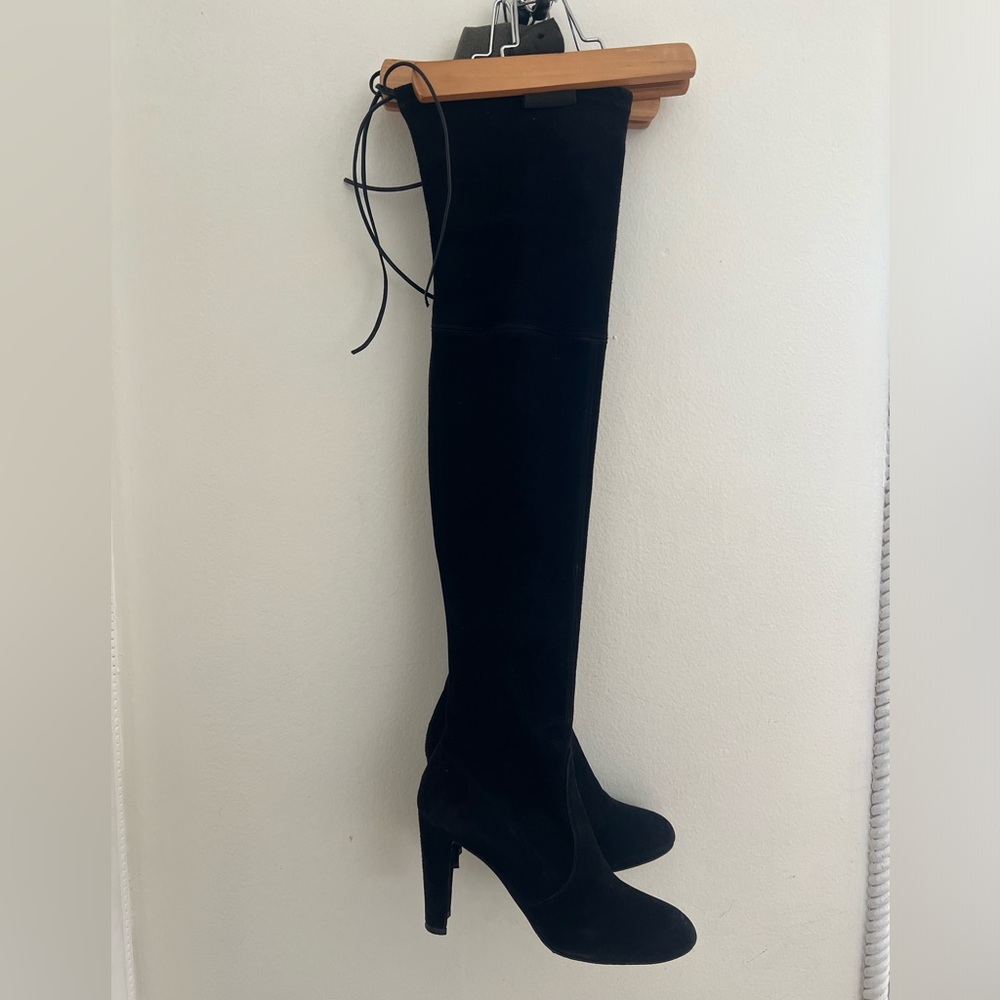 Stuart Weitzman Black Over the Knee suede boots